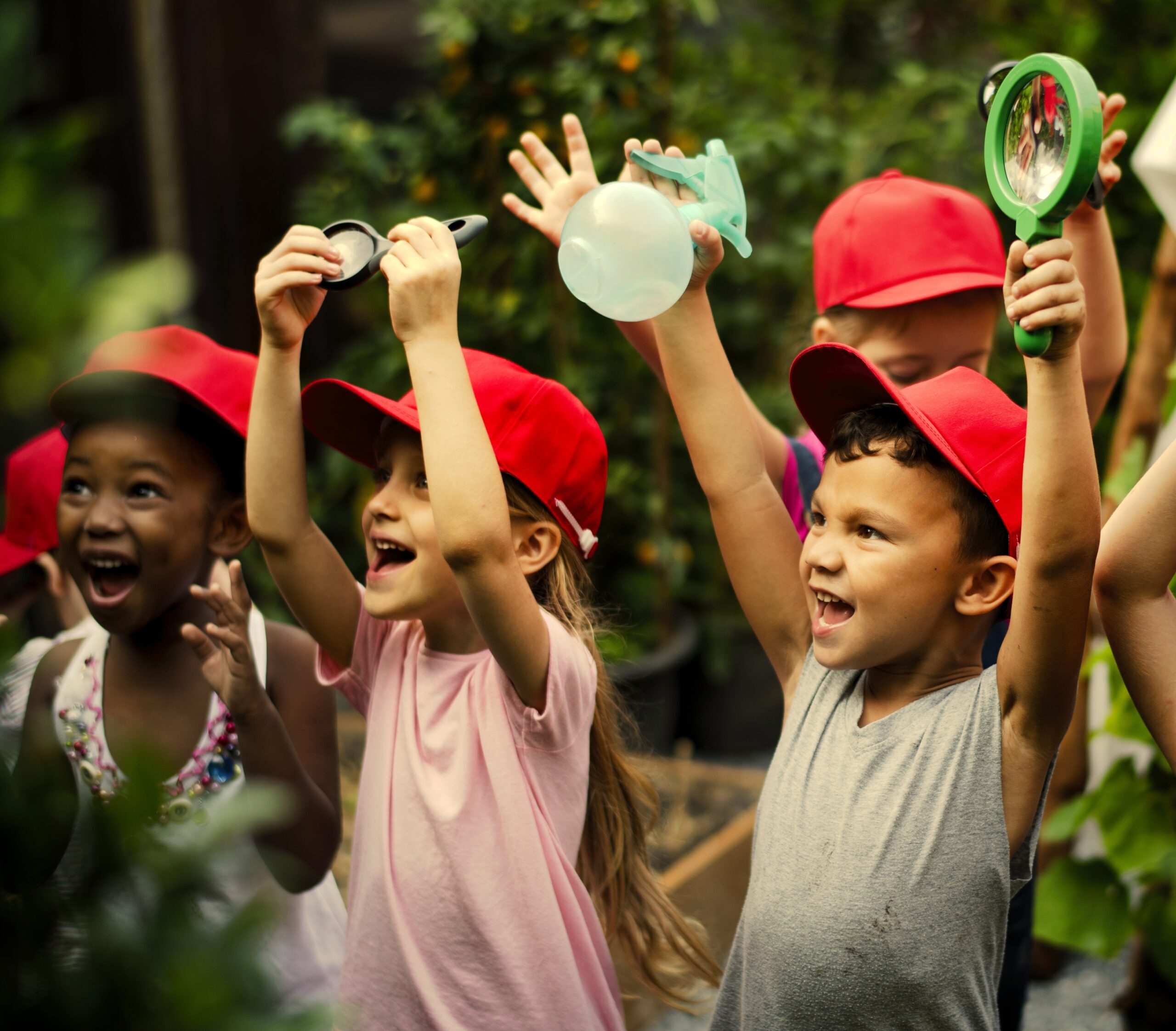 Diverse school kids having fun